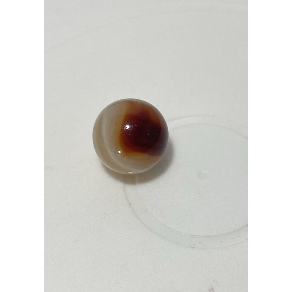 Vintage Uranium Glass Marble 6/8” UV Reactive Slag Red Brown Cream Glow - Picture 4 of 7